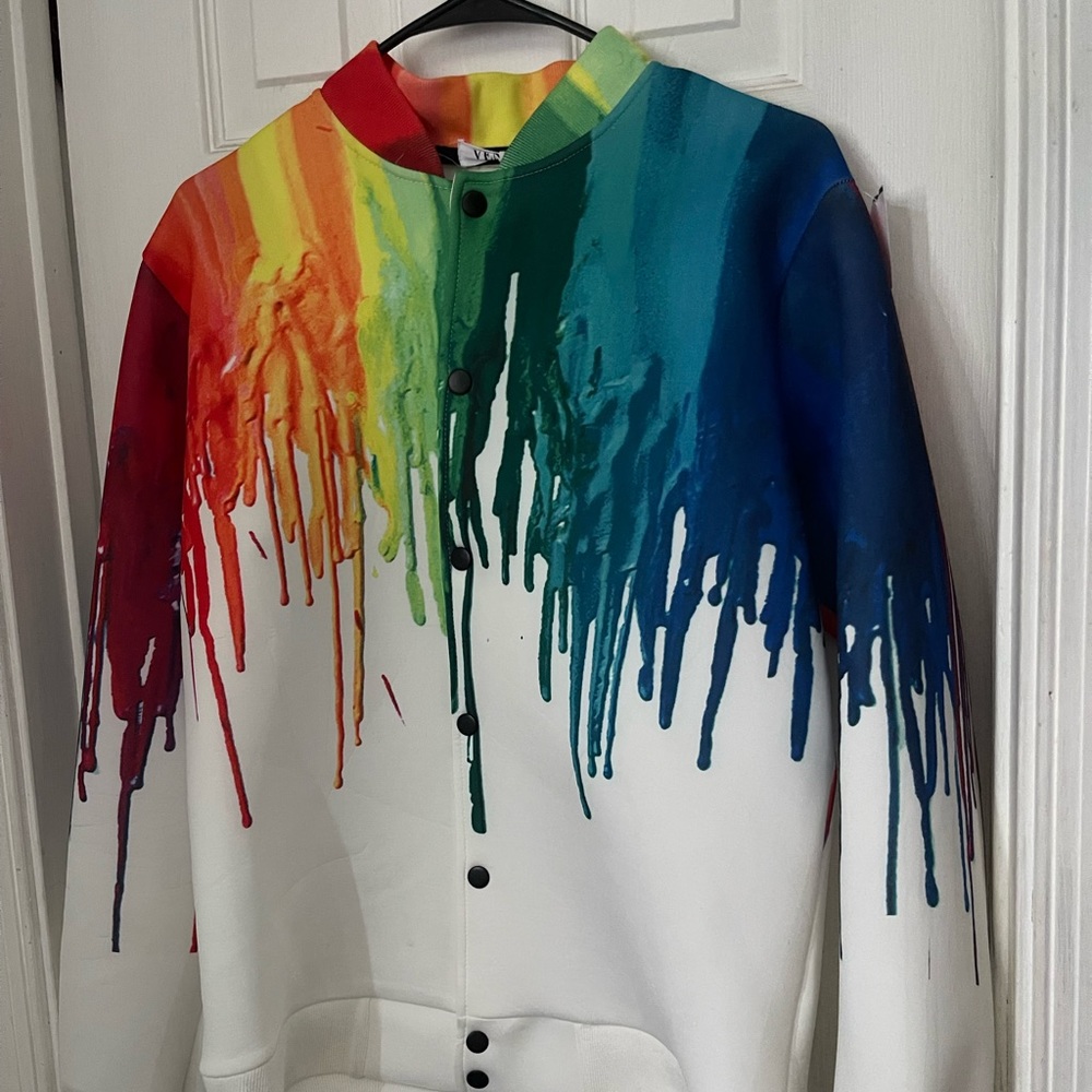 Rainbow drip resembling Linzi Yong1981 jacket Unisex